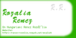 rozalia rencz business card